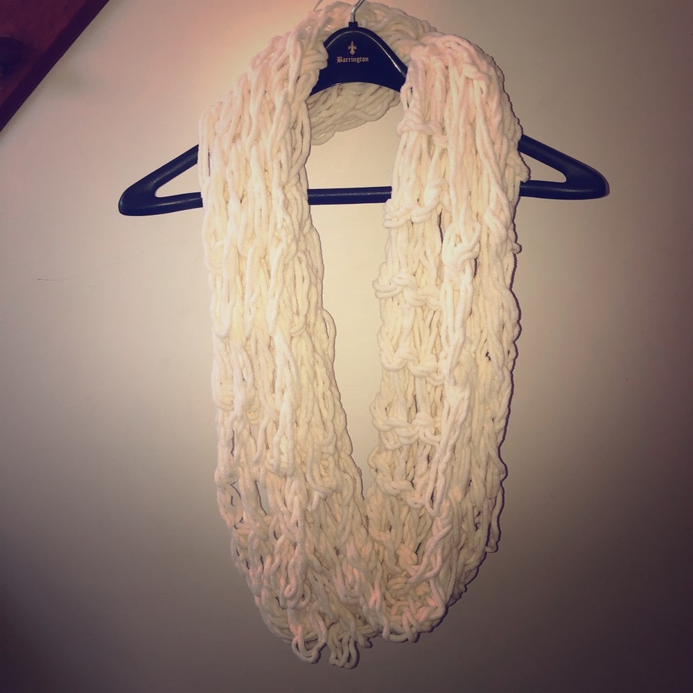 Ivory handmade Knit Scarf